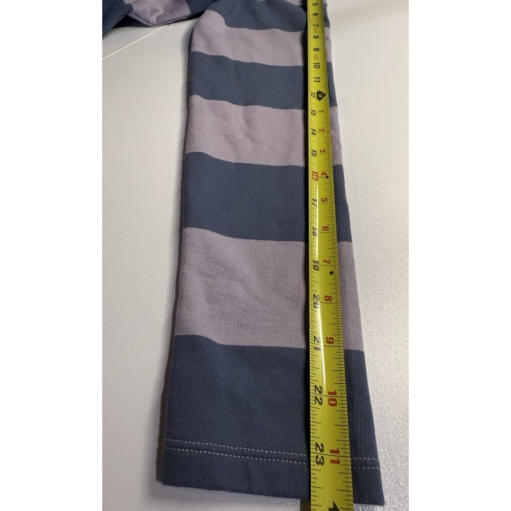 LL Bean Rugby Shirt Womens XS Long Sleeve Polo Striped Blue Purple Preppy NEW - Picture 10 of 12